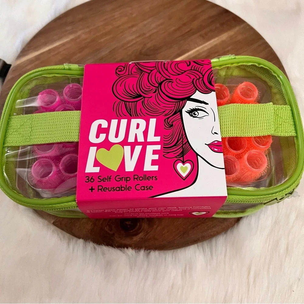 Curl Love 36 Self Grip Rollers + Reusable Case NWT